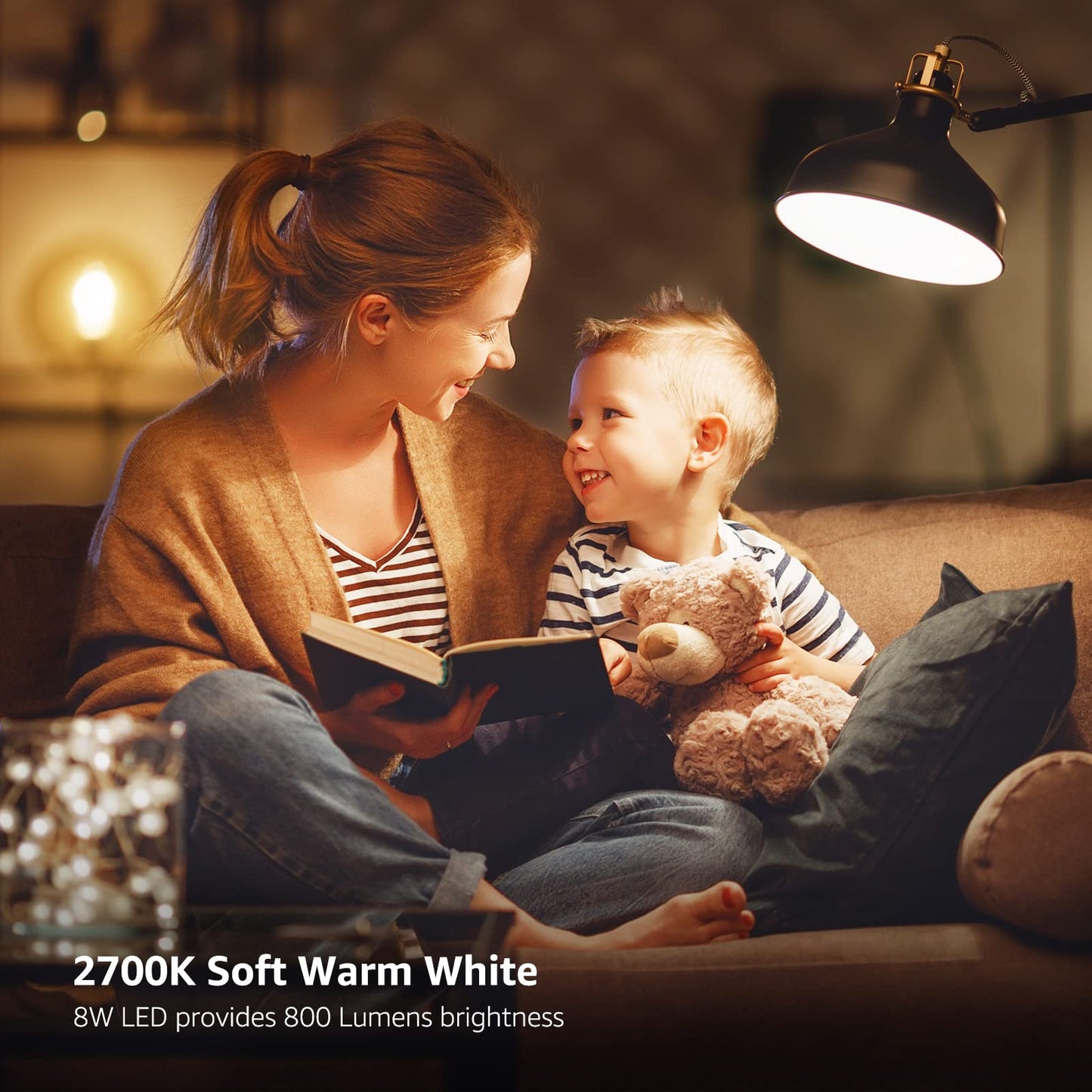 Lepro Vintage Dimmable Led Bulbs, 8W 800Lm, 60W Equivalent, A19 Shape, E26 Base, Pack Of 5, Warm White, Classic Glass