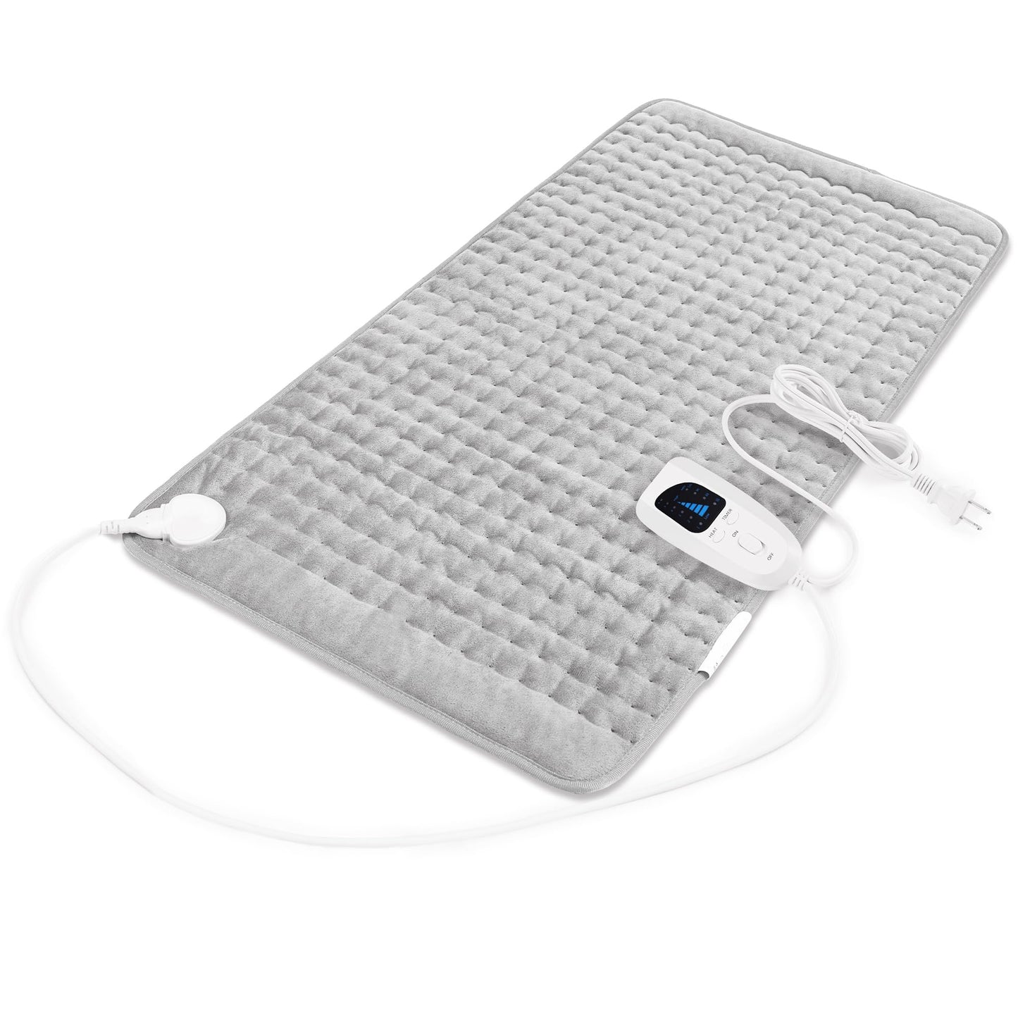 Deepsoon Heating Pad,Electric Heating Pads for Back,Neck,Abdomen,Moist Heating Pad for Shoulder,Knee,Arms,Legs,Dry/Moist Heat & Auto Shut Off,Christmas Gifts for Men and Women,Light Gray,33x17 Inch