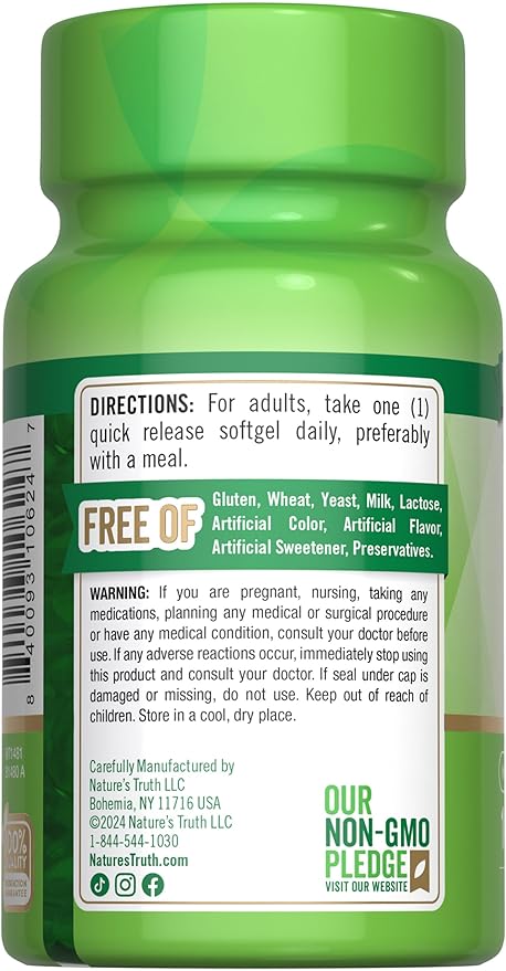 Nature's Truth Vitamin E 400 IU Softgels | 100 Count | Non-GMO & Gluten Free Supplement