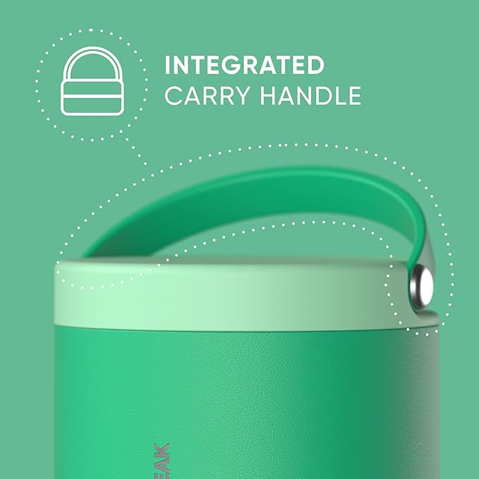 Hydrapeak 18oz Stainless Steel Vacuum Insulated Food Jar | Hot Food and Cold Food, Wide Mouth Leak-Proof Soup for Adults, 10 Hours Hot and 16 Hours Cold (Jade)