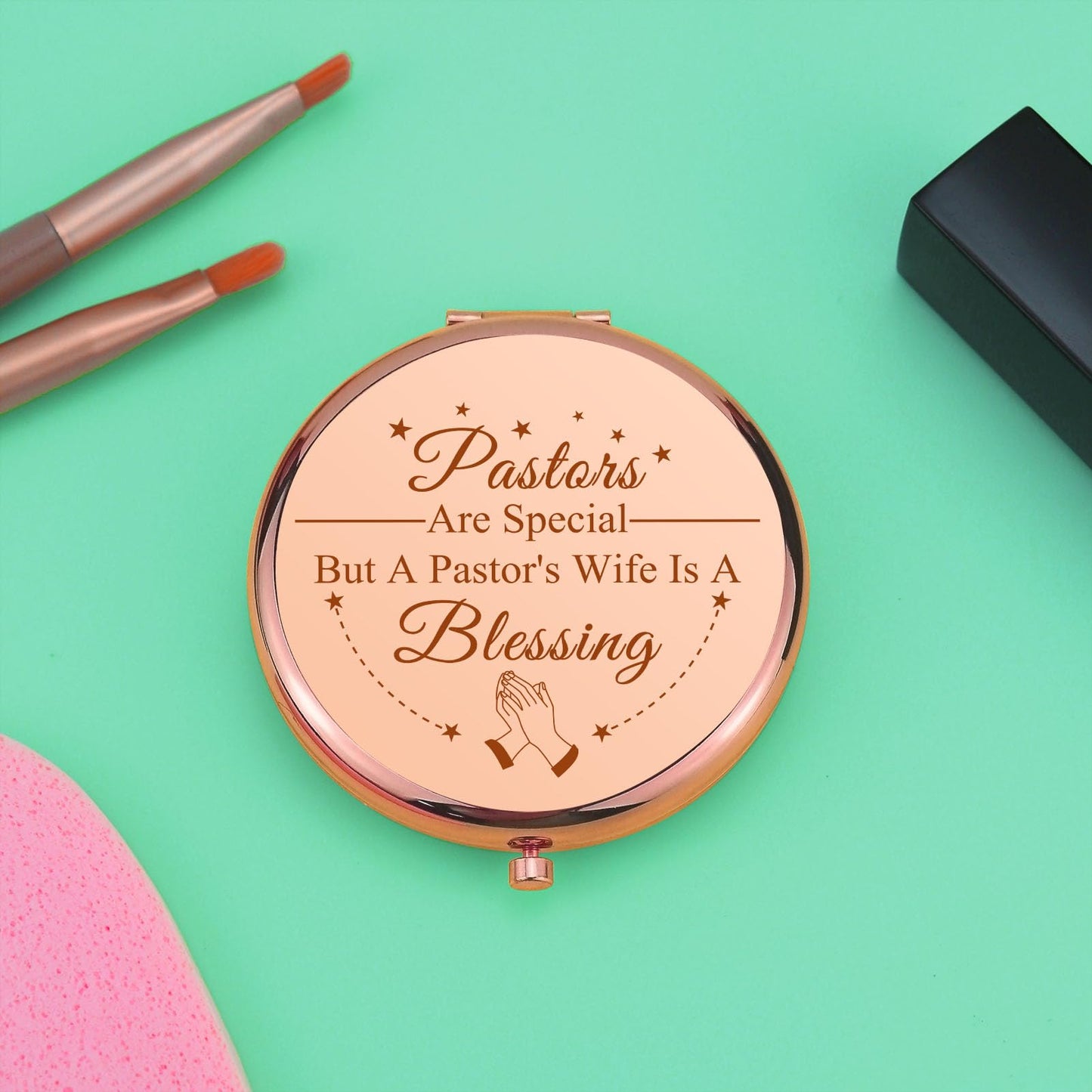 Pastor Wife Appreciation Gifts Thanks You Gift Compact Makeup Mirror for Her Religious Gift for Minister's Wife Inspirational Gi