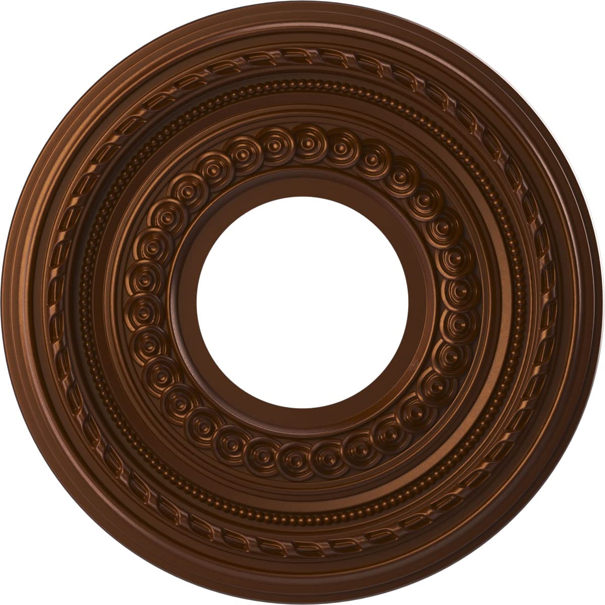 Ekena Millwork Cmp10Cocdc Cole Thermoformed Pvc Ceiling Medallion (Fits Canopies Up To 4 1/4), 10Od X 3 1/2Id X 3/4P, Metallic D