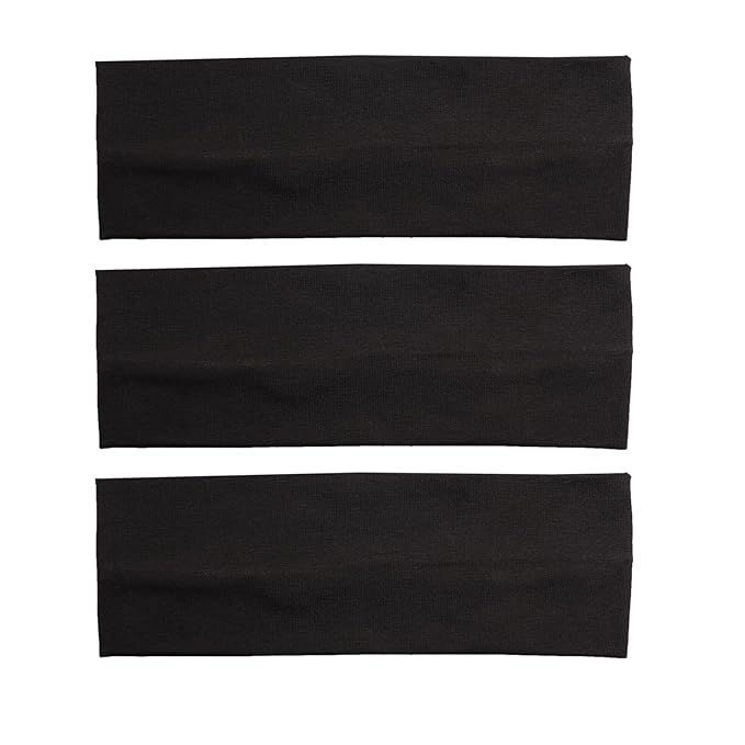 RJMBMUP Headbands for Women 3 PCS Cotton Non Slip Hair Bands Sweat Thick Headband Hair Accessories