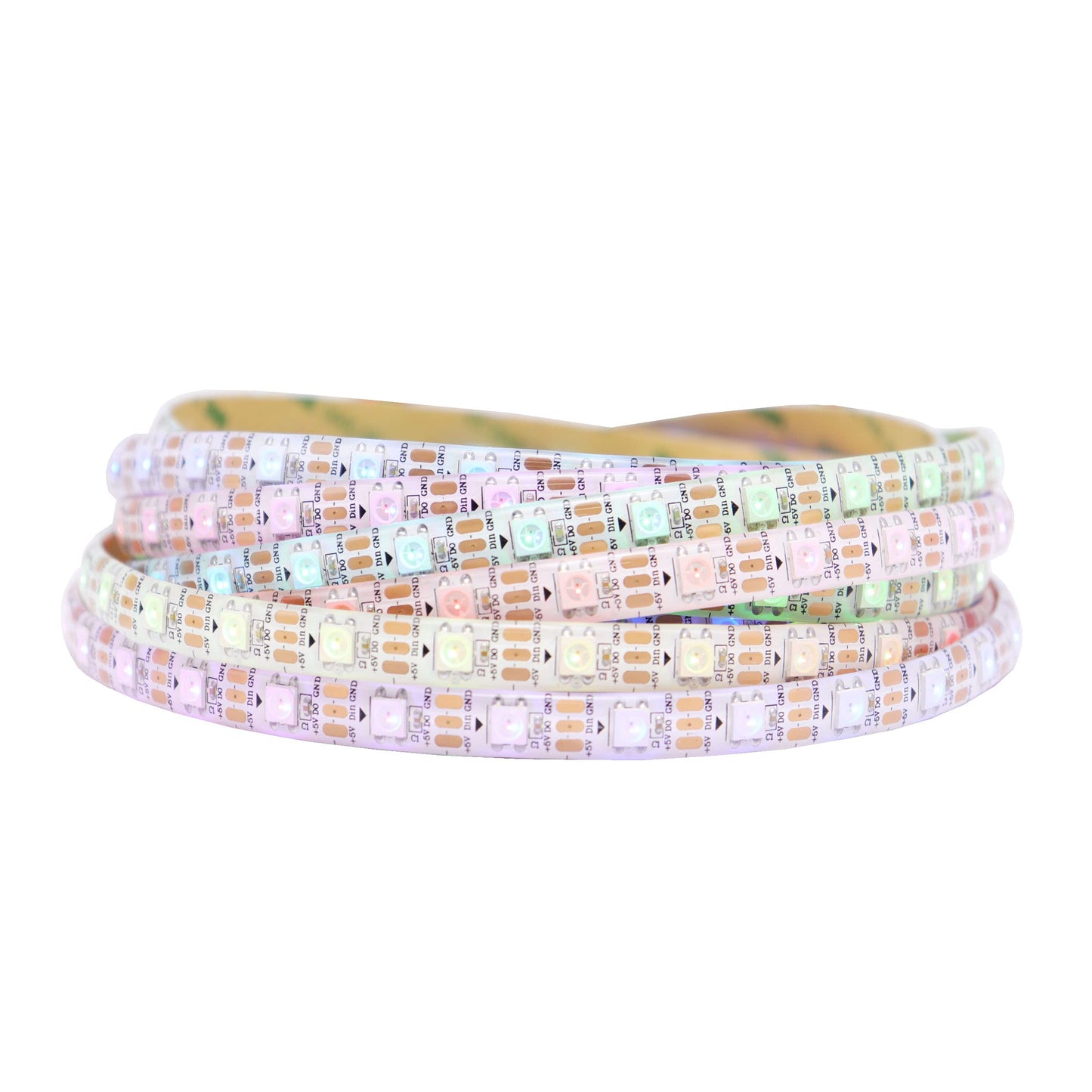 Loamlin Ws2812B Rgb Led Strip 16.4Ft 300 Leds Ip65 Waterproof White Pcb Fpcb