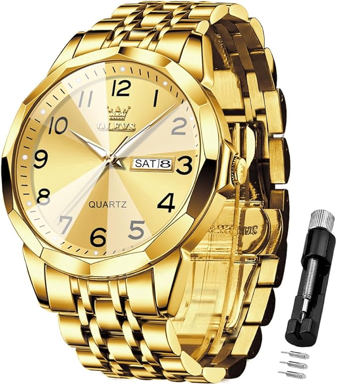 OLEVS Watch for Men Simple Business Dress Analog Stainless Steel Waterproof Luminous Date Easy Read Men Wrsit Watch