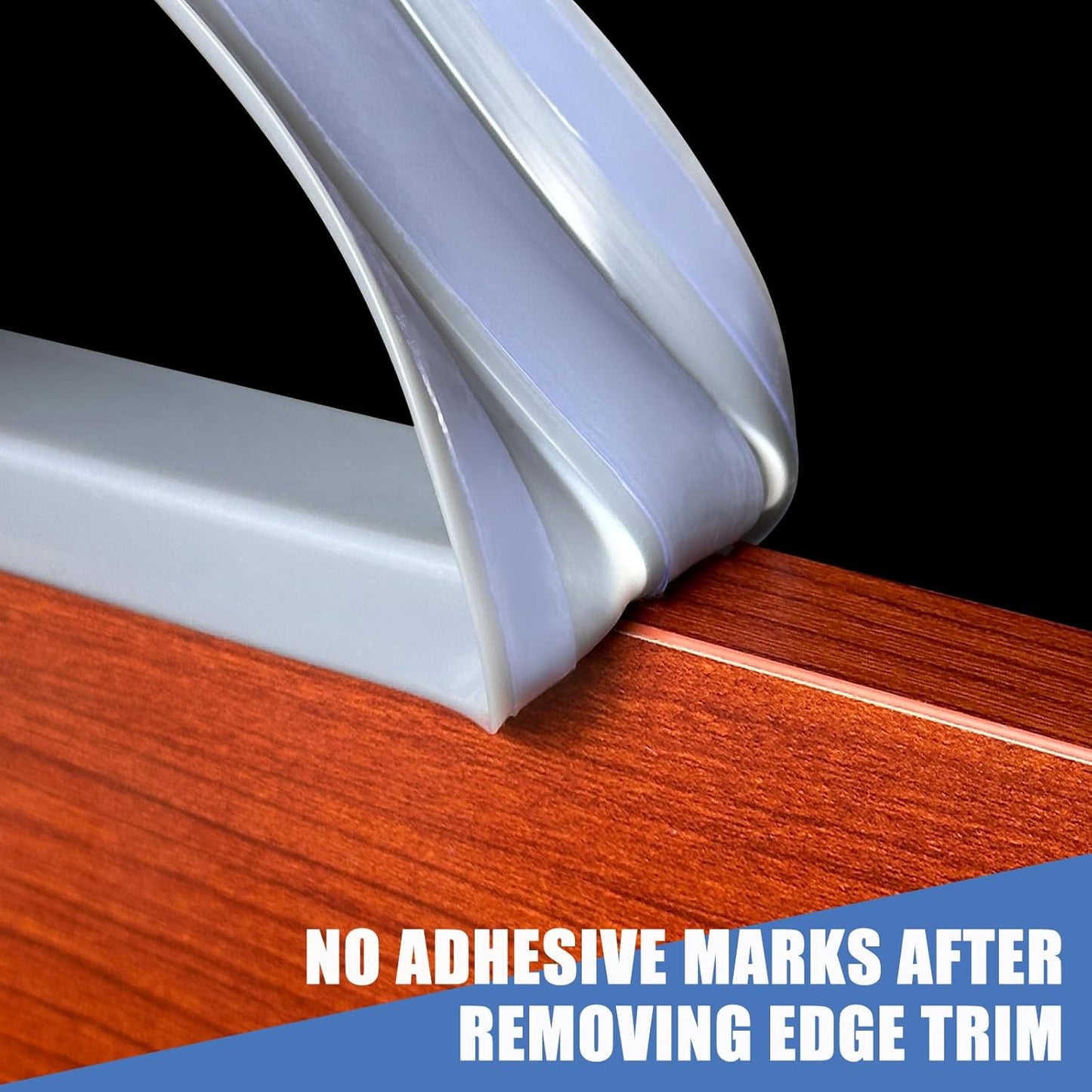 Rubber Edge Trim, Flexible Self Adhesive U Shaped Peel and Stick Edge Banding, 1-3/4"(44mm) U Channel Edge Protector, Edge Guards for Woods, Furniture, 20Ft, Grey Color
