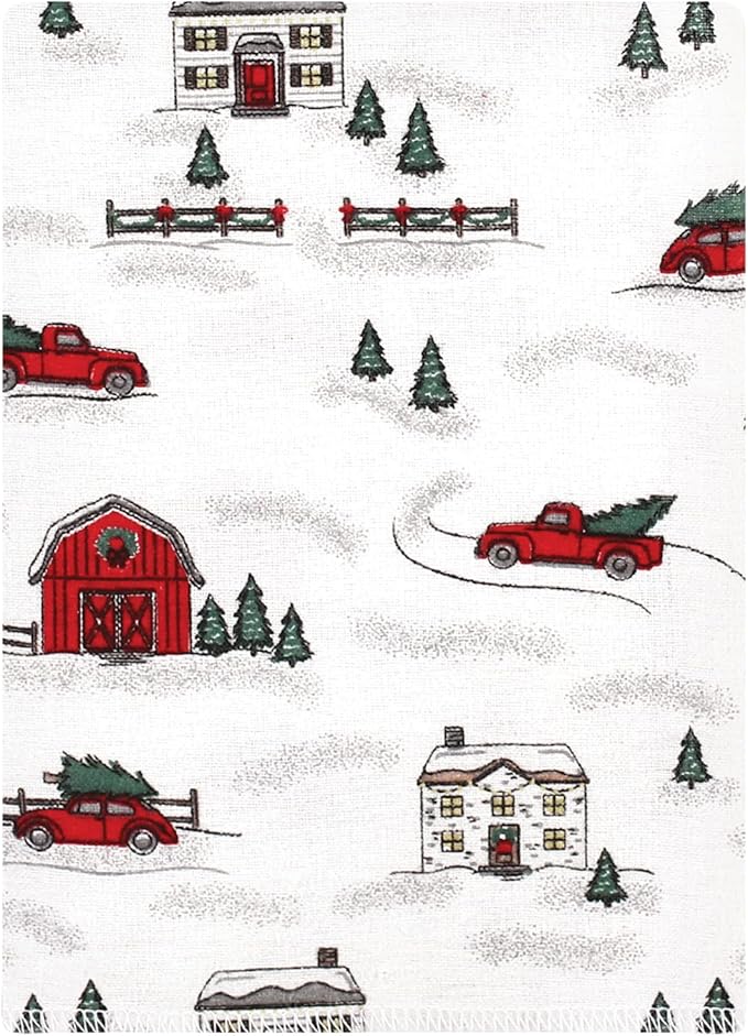 Luvable Friends Hudson Baby Flannel Burp Cloths 12pk, Holiday Village