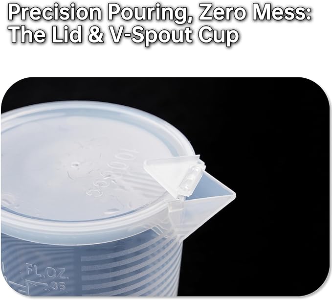 Measuring cups 35oz (1000 mL), Plastic, Multipurpose - Great for Chemicals, Oil, Pool and Gardening - Ounce (oz) and Milliliter (mL) Increments (1Set)
