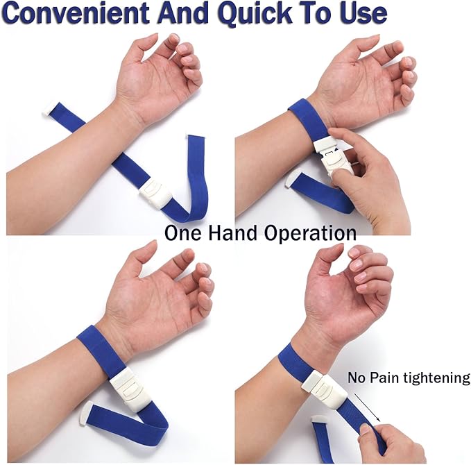 Tourniquet, 5-Pack Emergency Professional Adjustable Elastic Medical Hemostatic Blood First Aid Quick Release Torniquete with Buckle