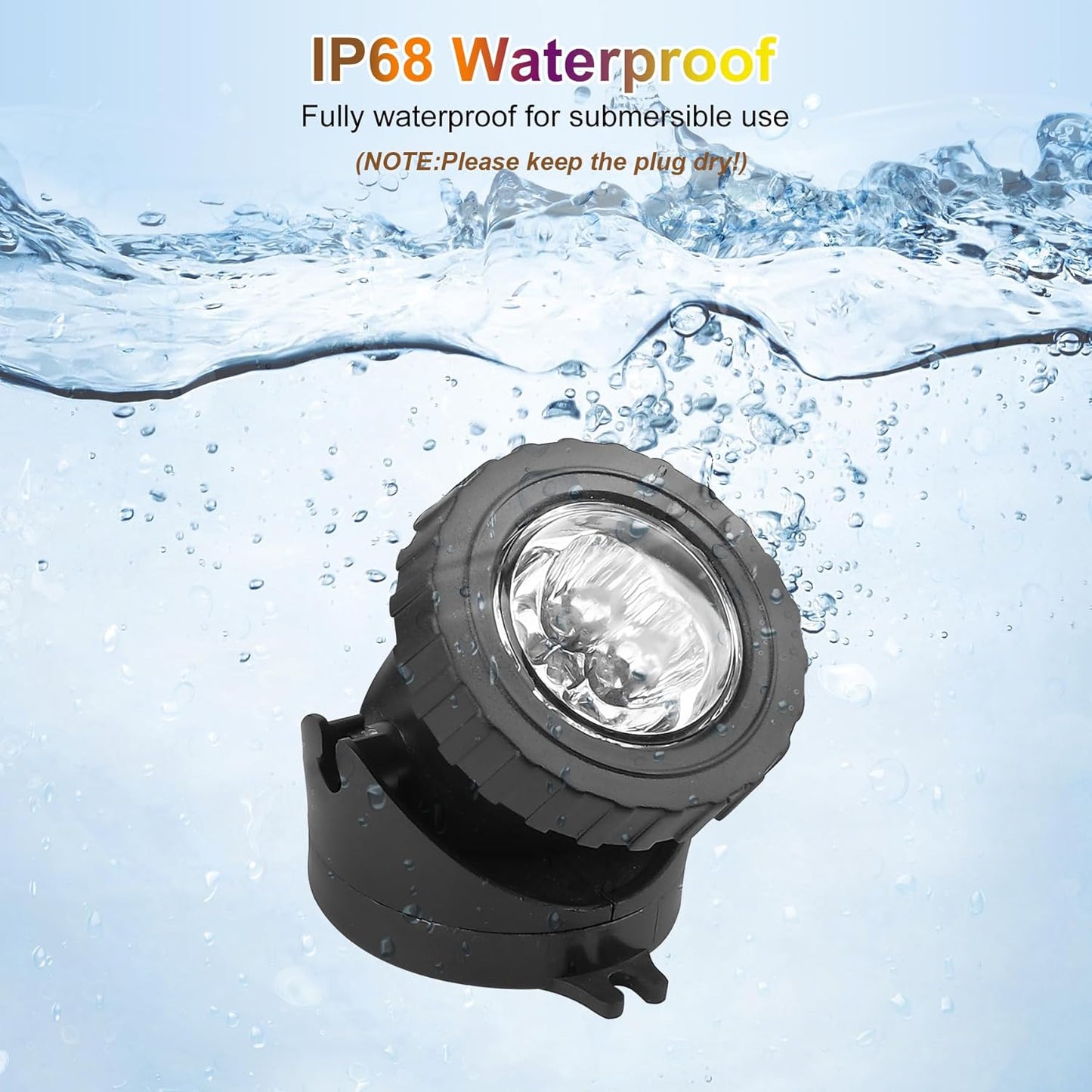 RGB Underwater Pond Lights, Super Bright LED Submersible Fountain Lights Colored Landscape Spotlights, Bluetooth APP Control IP68 Waterproof for Fish Aquarium Tank Garden Yard Pool (Set of 3)