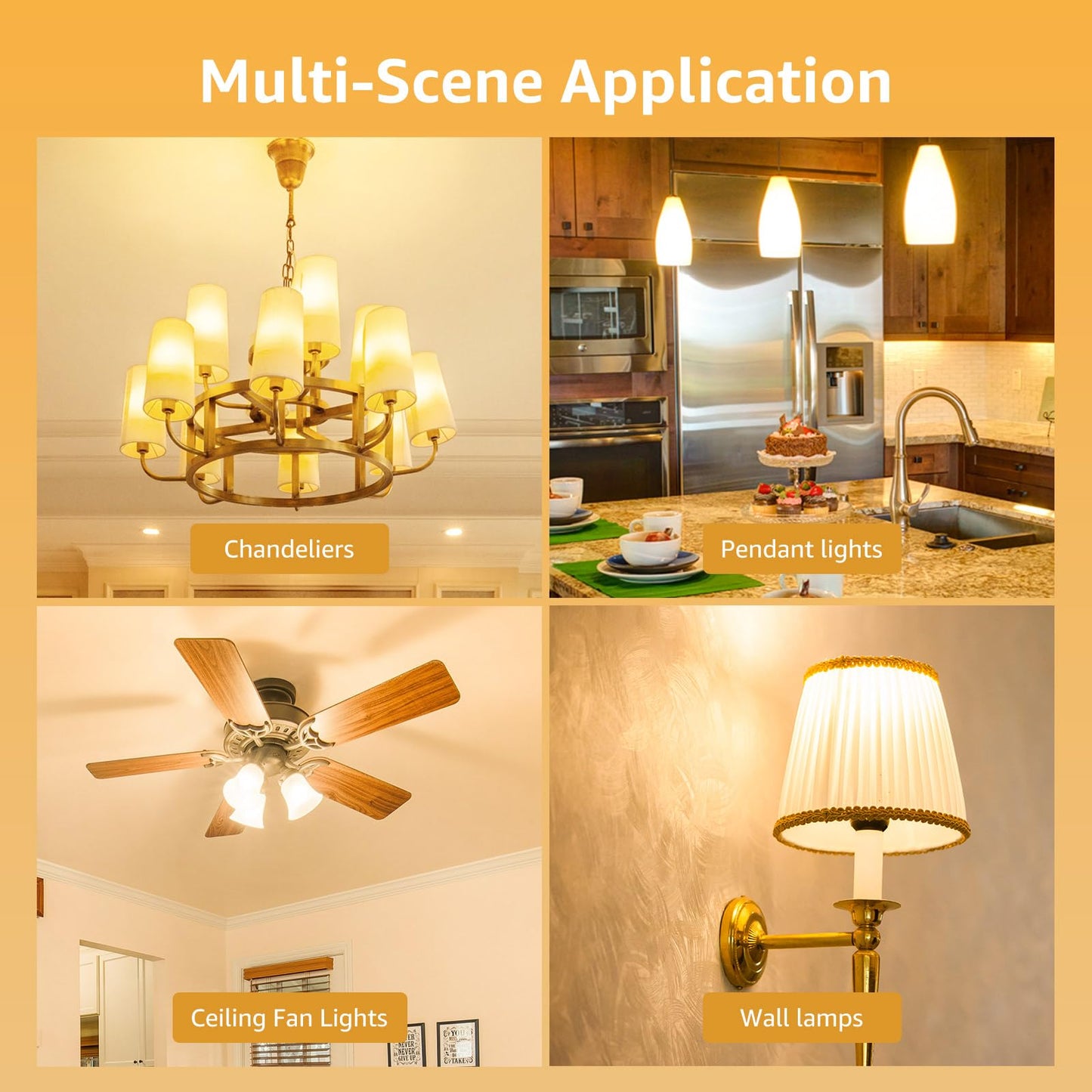 Lepro E12 Led Candelabra Bulbs, 5.5W 40W Equivalent, 6-Pack, Warm White, Frosted Plastic, Model 600052-Ww-Us-6