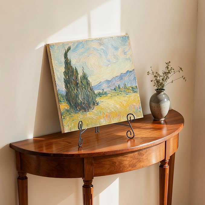 Plate Stand Easel, 6+8+10 Inch 3-Pack Metal Stand for Decorative Plates, Black Easel Holder for Photos Plates Cards Albums