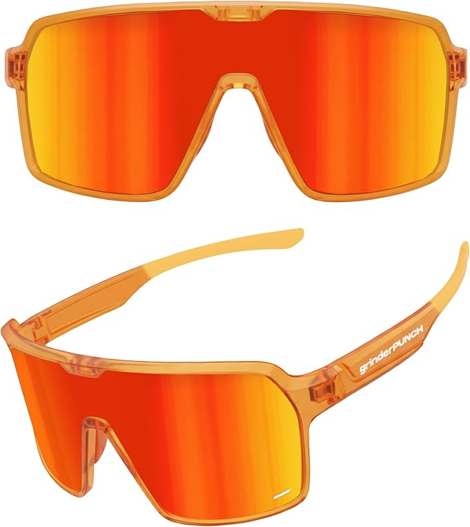 grinderPUNCH Polarized Sport Sunglasses for Men and Women, Lightweight Sun Glasses with UV Protection for Snow Hiking Cycl...