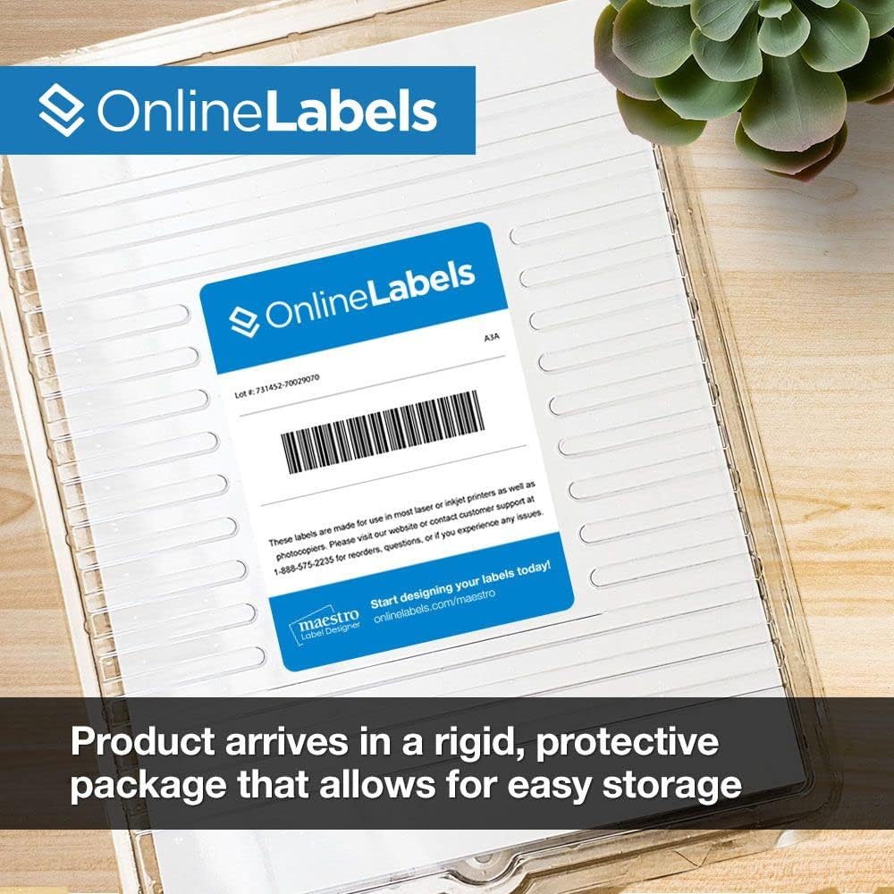 2" Round Labels - Permanent Adhesive, White Matte - Great for Candle and Jar Lids, Products, Favor Labels - Pack of 5,000 Circle Stickers, 250 Sheets - Inkjet/Laser Printers, OL5375WX, OnlineLabels