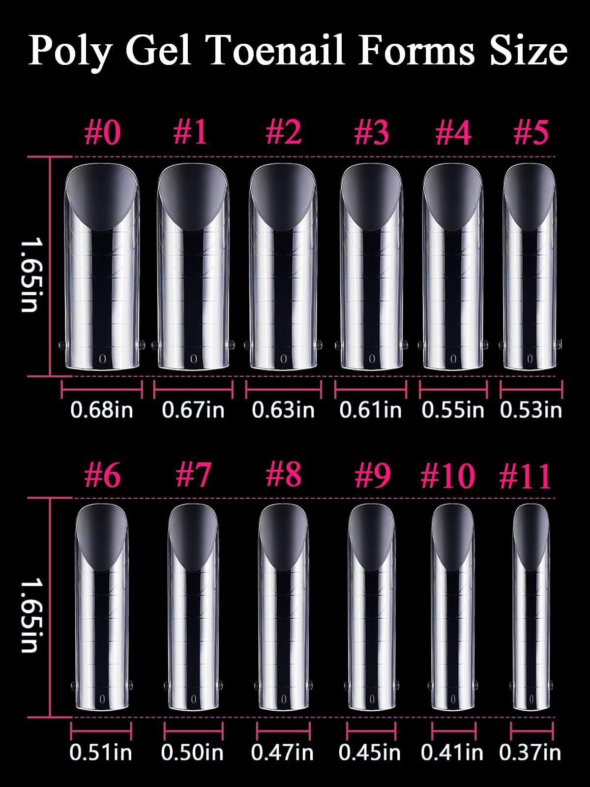Poly Gel Toe Nail Form Kit - 120 Pcs Reusable Dual Toe Molds for Acrylic Extensions and Pedicure | Full Cover Nail Tips with Dua