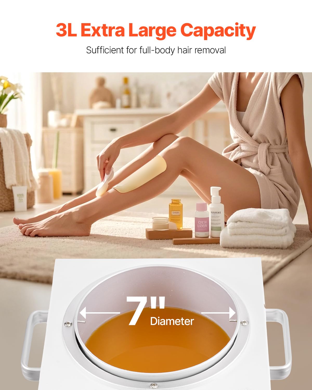 VEVOR Single Pot Wax Warmer, 3000ML 300W Professional Wax Warmer for Hair Removal, 32 ? - 212? Adjustable Electric Waxing Heater