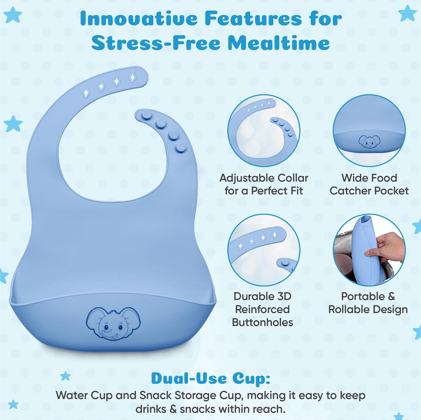 Silicone Baby Feeding Set - Baby Led Weaning Supplies with Sippy Cup, suction plate and bowl, Spoons, Forks, Fruit Pacifier, Bib, and Baby Eating Essentials for 6+ Months - Eight4you