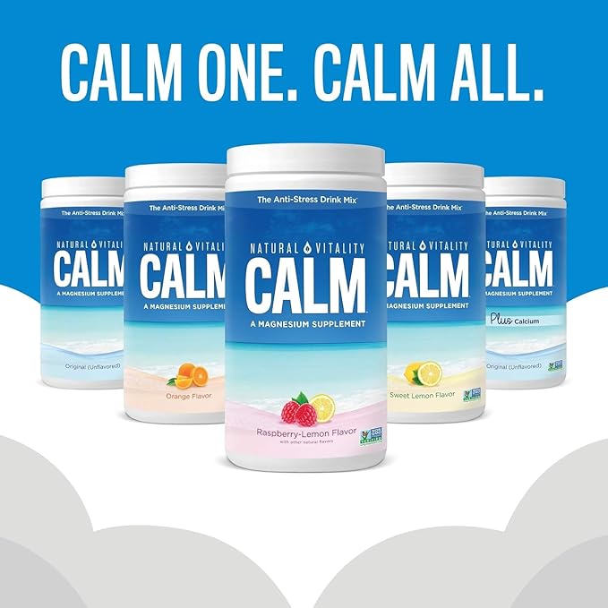 Natural Vitality Calm Magnesium Powder, Unflavored, 30 Packets (Package May Vary)