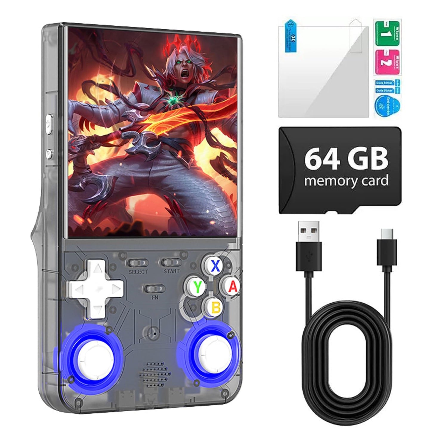 2025 New Upgrade R36ULTRA Retro Handheld Game Console with 64G Built-in 21000+ Classic Games,Portable Hand Held Open Source Linux System 4.0-in 4k HD IPS Screen Video Player (Black)