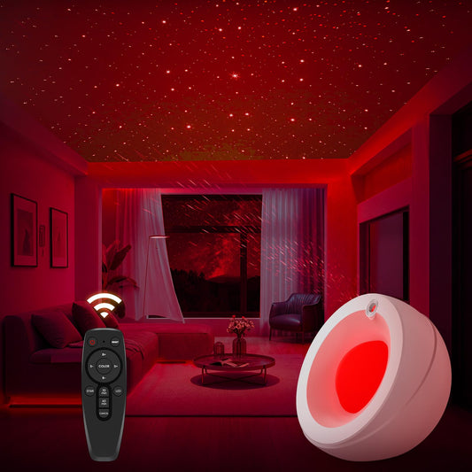 670nm Red Light Therapy for Sleep Aid, Small Bedside Table Lamp for Bedroom - 7 Color Lighting for Nightstand for Kids, Star Lig