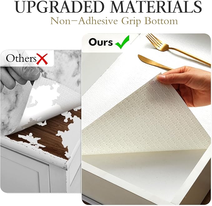 Beautysaid Shelf and Drawer Liner for Kitchen Cabinet, Non Adhesive Non Slip Shelf Paper Waterproof Washable Thickened for Dresser Pantry Shelve Bathroom Protector Liner(White,20 in x 10 FT)
