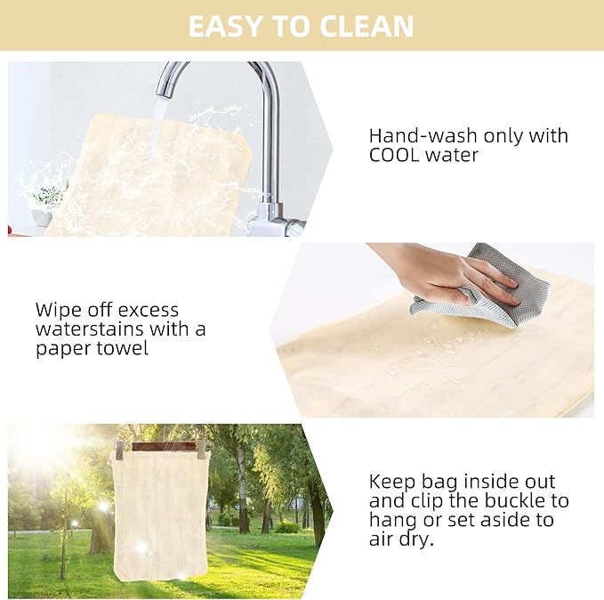 Beeswax Bread Bag 2 Pack Reusable Sourdough Bread Bag for Homemade Bread,Bakery Bag,Fresh Keeping Food Refrigerator Storage Bag