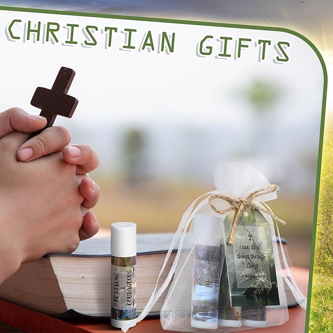 50 Sets Lip Balms Christian Gifts for Women Religious Scripture Bible Verse Inspirational Motivational Small Thank You Gift for Church Coworker Birthday Teacher 10 Styles Vanilla Flavor