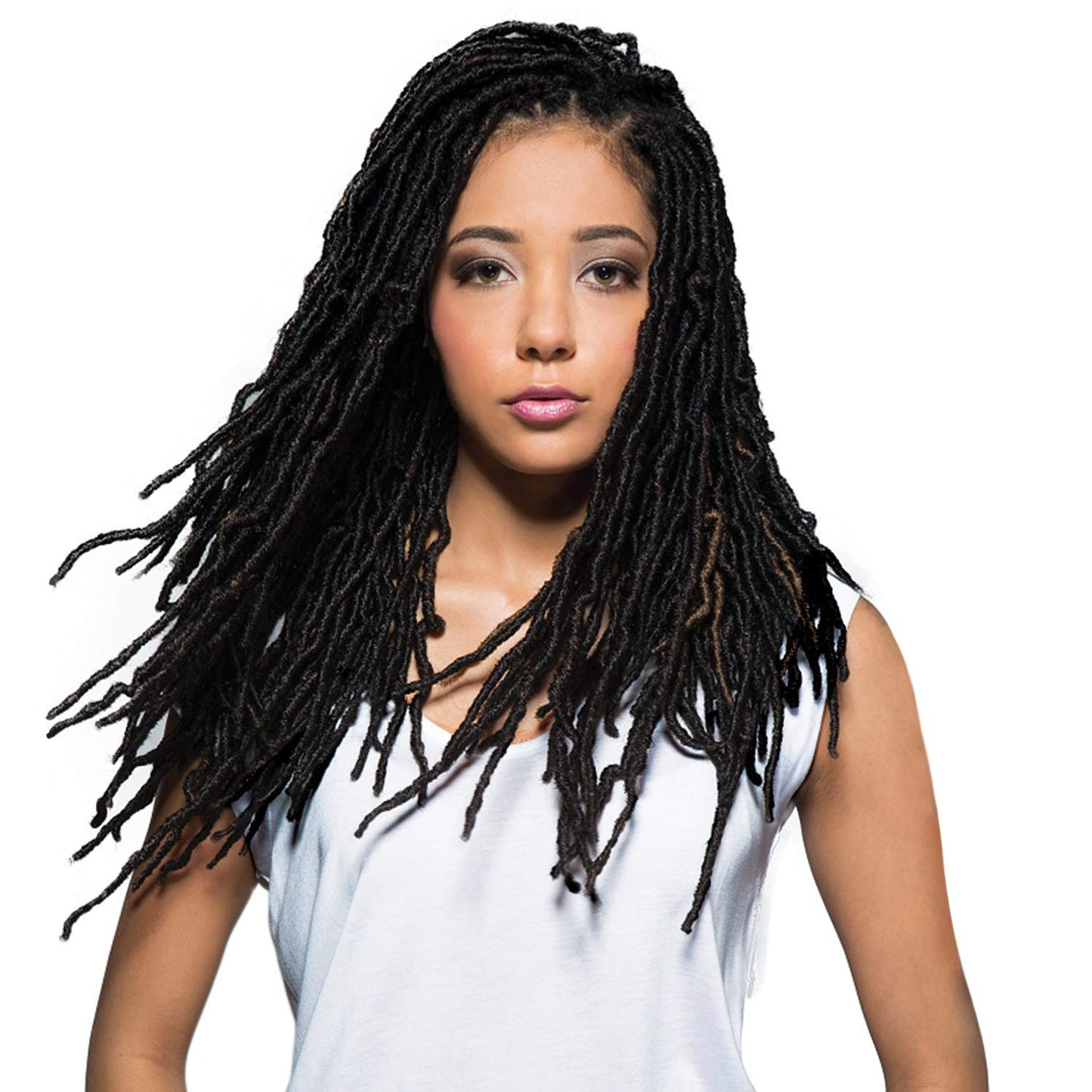 Bobbi Boss Synthetic Hair Crochet Braids African Roots Braid Collection Nu Locs 18 (4-Pack, 1B)