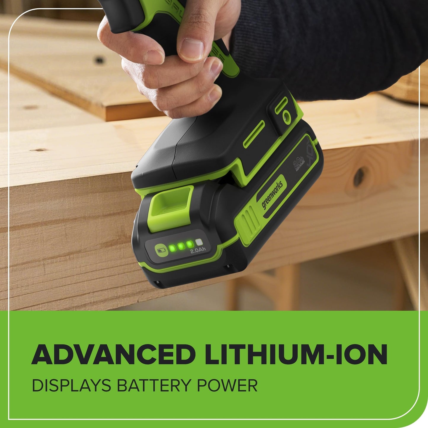 Greenworks 40V 2.0Ah Lithium-Ion High-Power Battery(Genuine Battery / 75+ Compatible Tools)