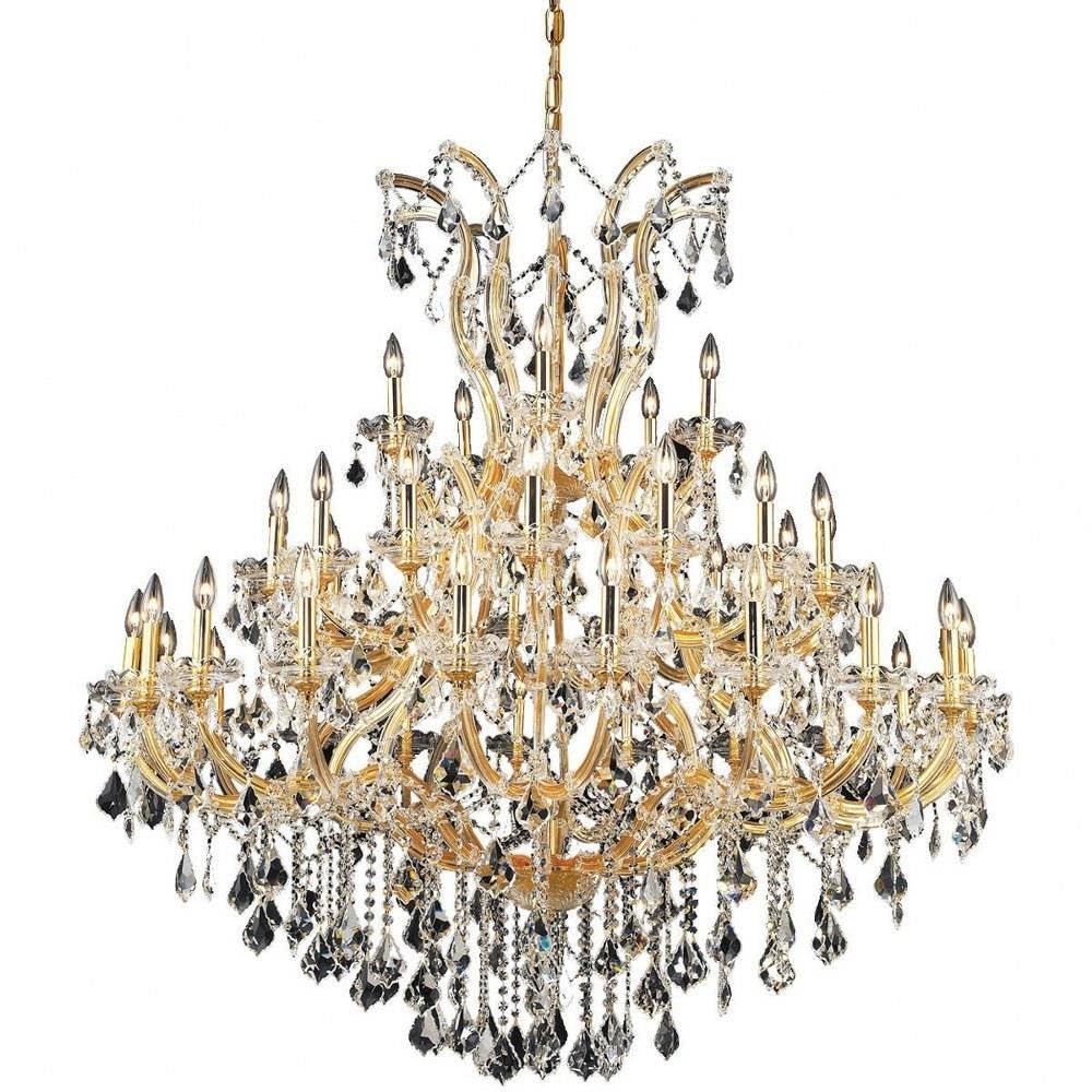 Elegant Lighting Royal Cut Crystal Chandelier 52 Gold Model 2800G52G/Rc