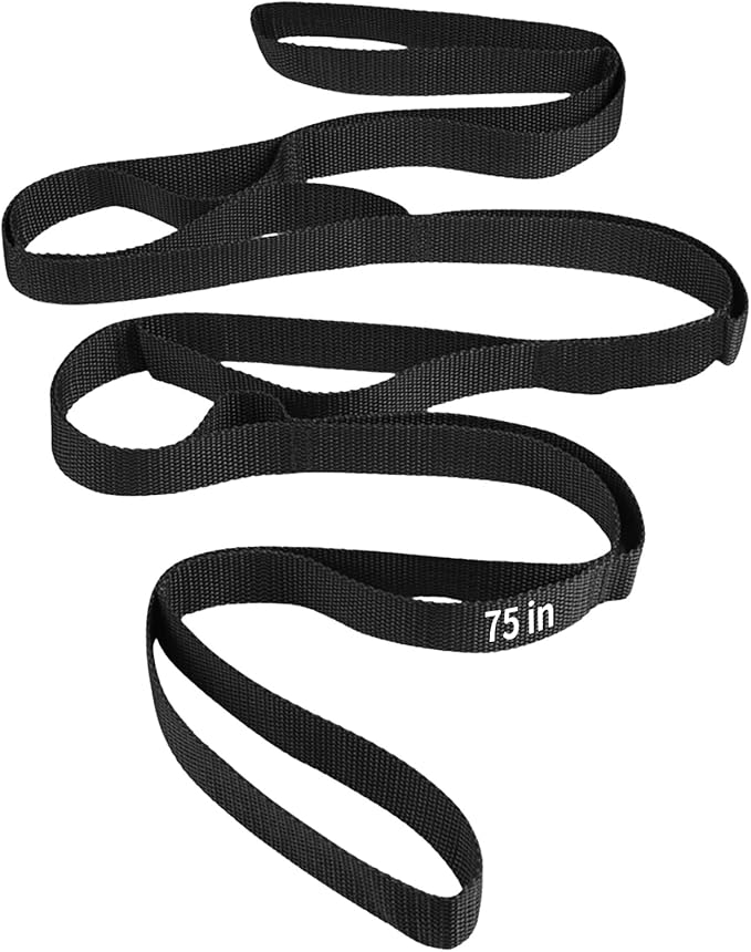 Yoga Straps for Stretching, Non-Elastic Stretch Band with 10 Loops, Durable Flexibility Strap for Physical Therapy, Pilate...
