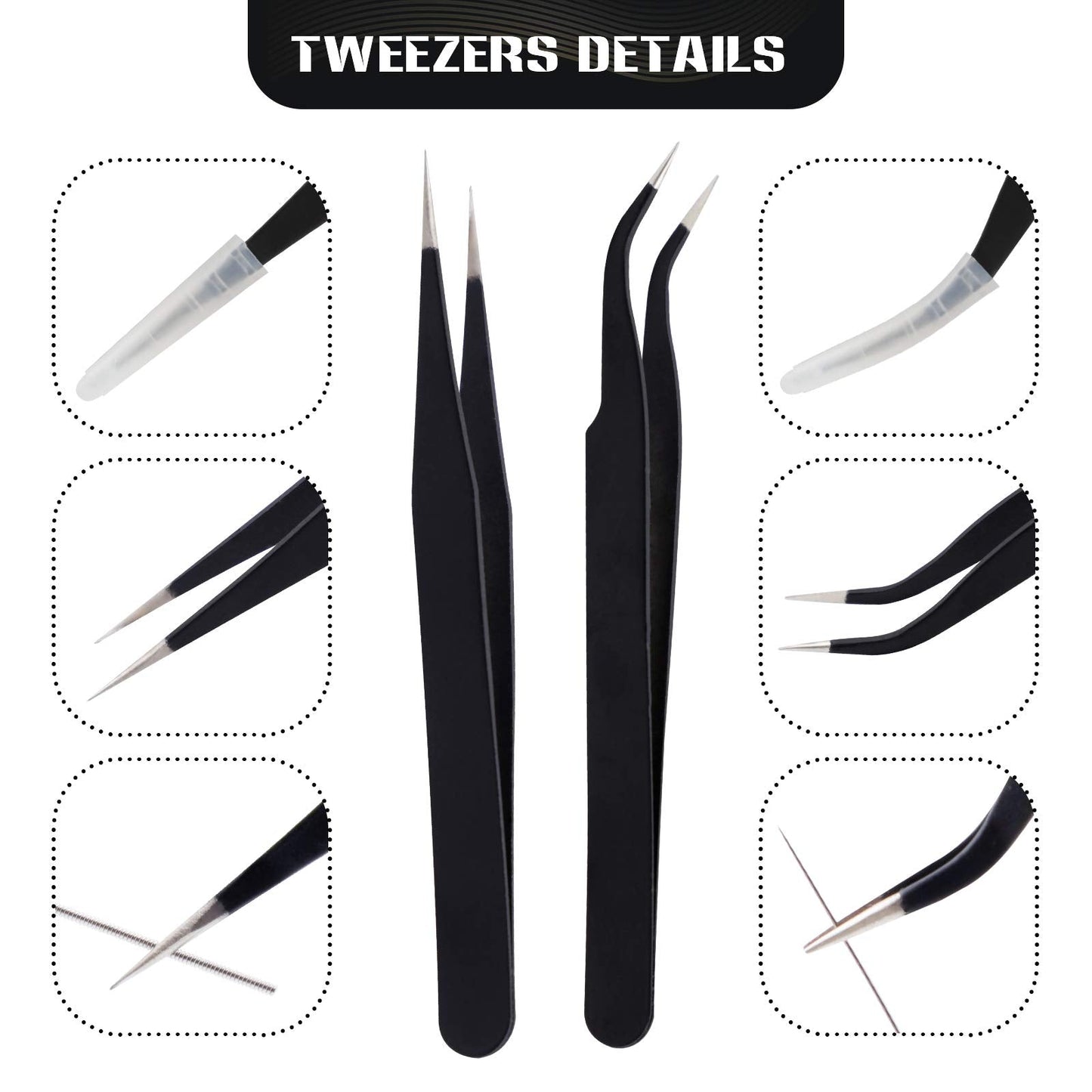 3D Printer Nozzle Cleaning Kit with Brush - 10 Pieces 0.4 mm Cleaning Needles, 2 Types Sophisticated Tweezers and 2 Pieces Cooper and Stainless Wire Cleaning Brushes