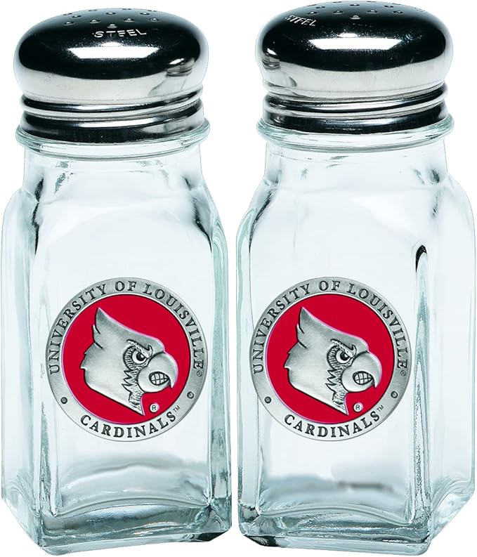 Heritage Pewter Louisville Salt and Pepper Shaker Set of 2 Bottles | Expertly Crafted Pewter Glass