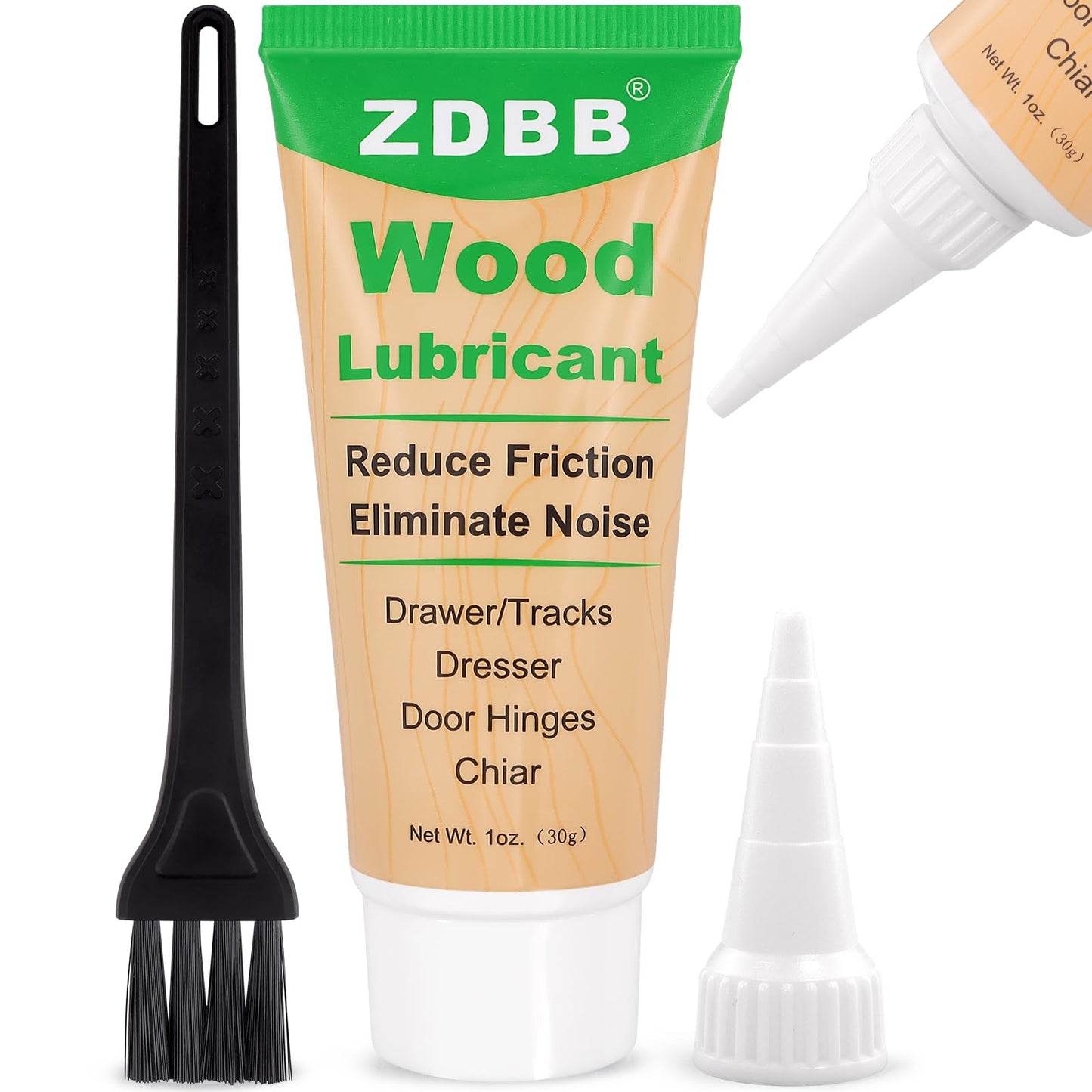 ZDBB Wood Drawer Wax Lubricant Paste Door-Ease Lubricant Wear-Resistant Eliminate Sticking Noise Loosen Drawer Slide Grease for Wood Furniture, Window Track, Sliding Glass Doors, Hinges, 1 oz 1-Pack