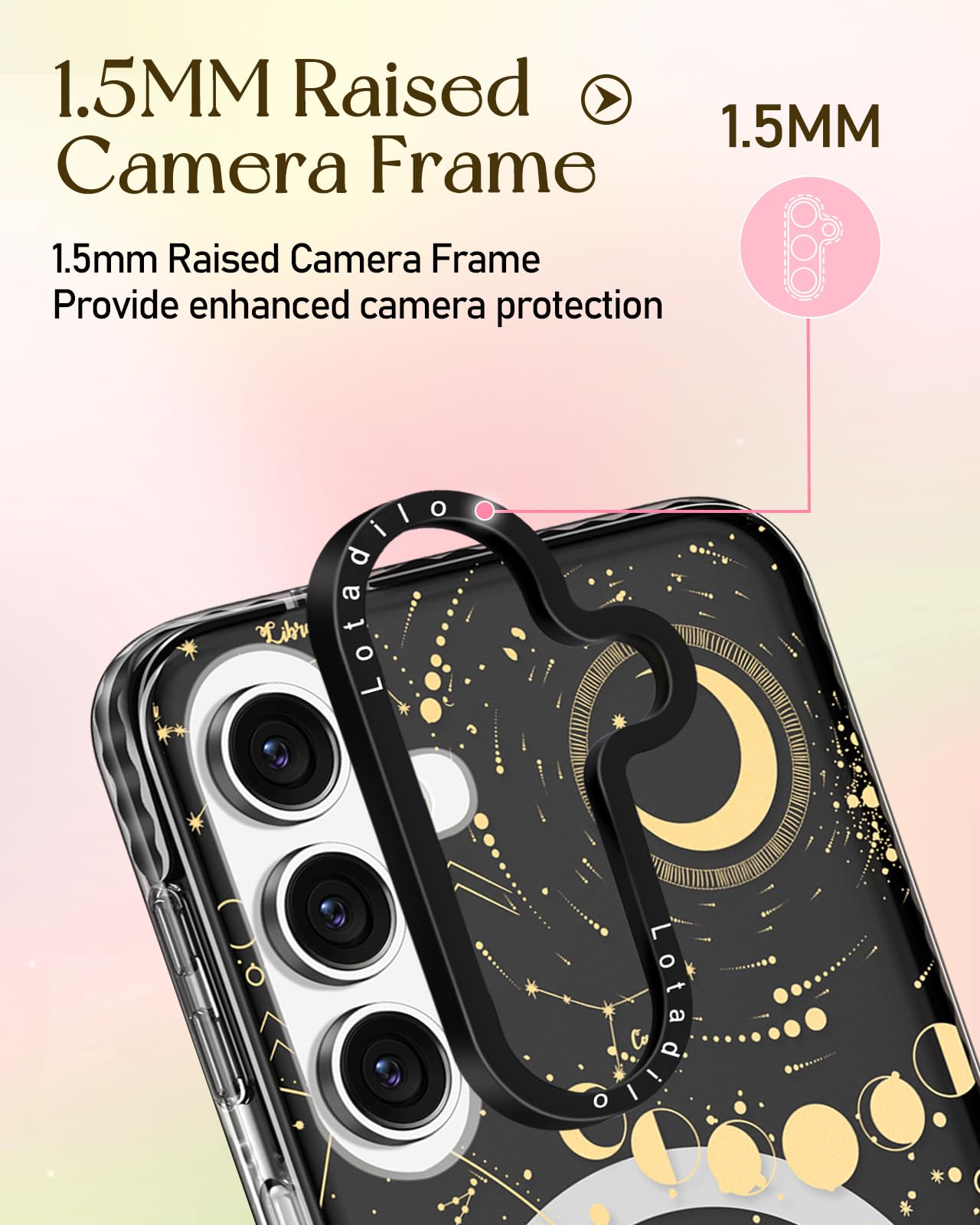 Lotadilo Cute Case For Samsung Galaxy S24 Fe For Women Girls - Funny Sun Moon Design Compatible With Magsafe Magnetic Ring Holde