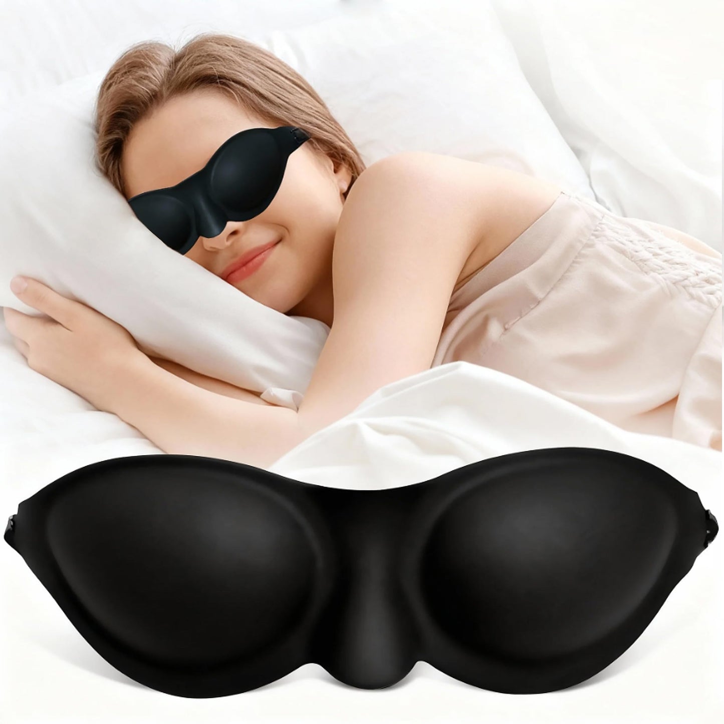 Soft Silicone Sleep Mask for Dry Eyes, Moisture Chamber Reusable Washable Eye Mask, Lightweight & Comfortable for Insomnia, Yoga, Meditation, Naps, Travel and Stress Relief