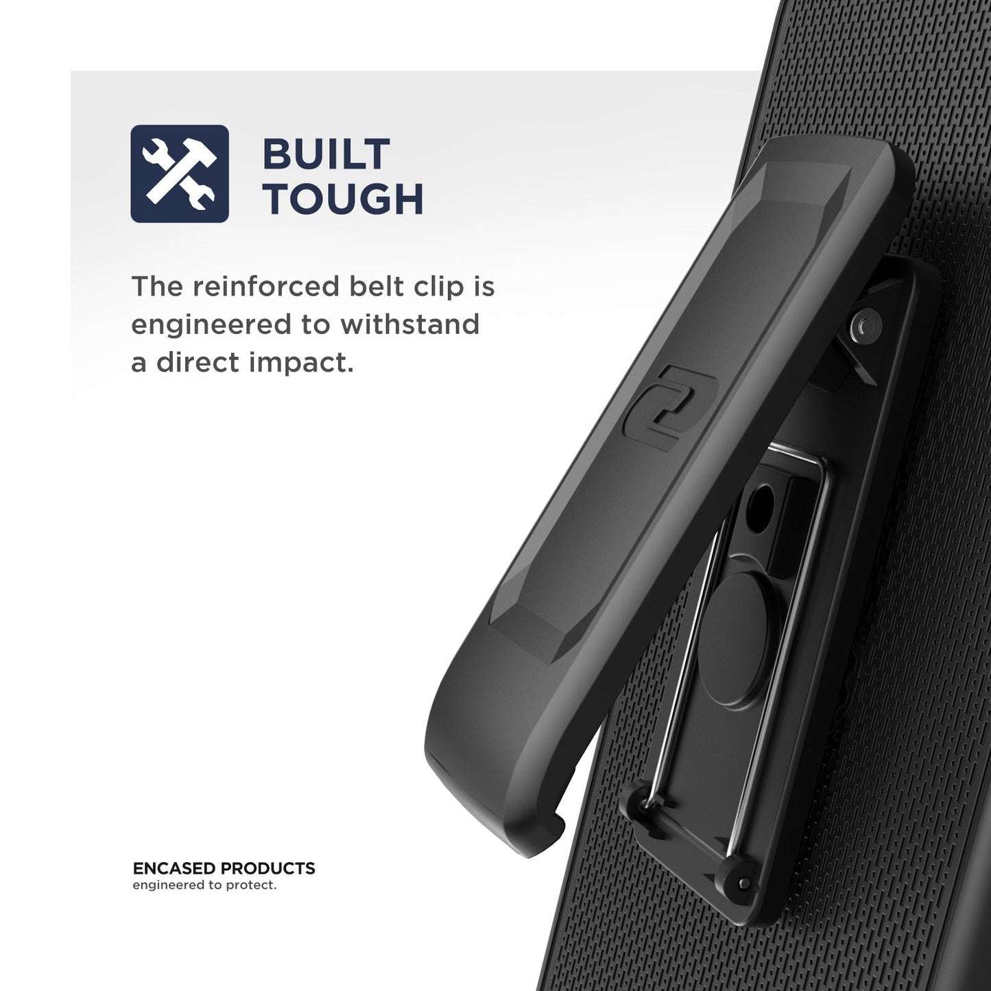 Encased Duraclip Pixel 3 Belt Clip Case, Slim Fit Holster Shell Combo (Rubberized Grip) Smooth Black