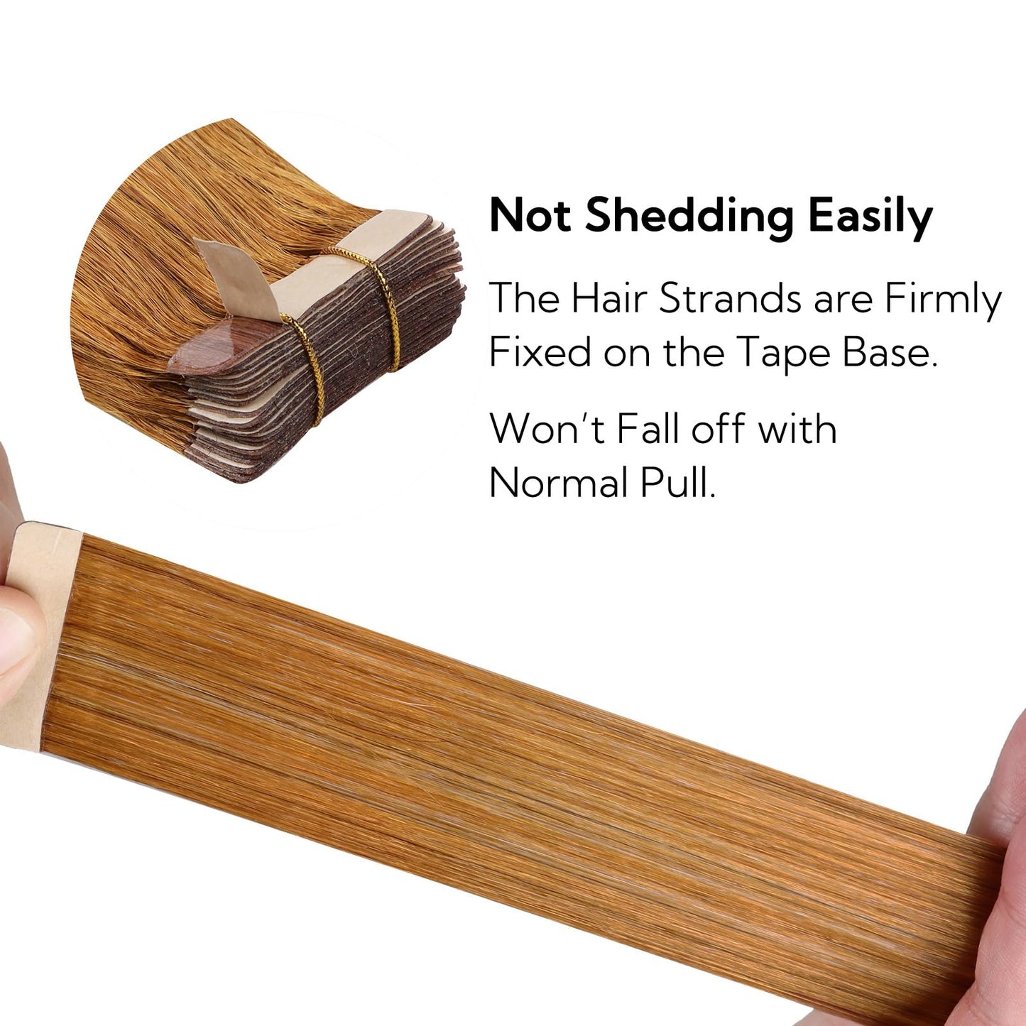 HOTBANANA Tape in Hair Extensions, 18 Inch 20pcs 50g Auburn Ginger Straight Remy Human Hair Tape Extensions