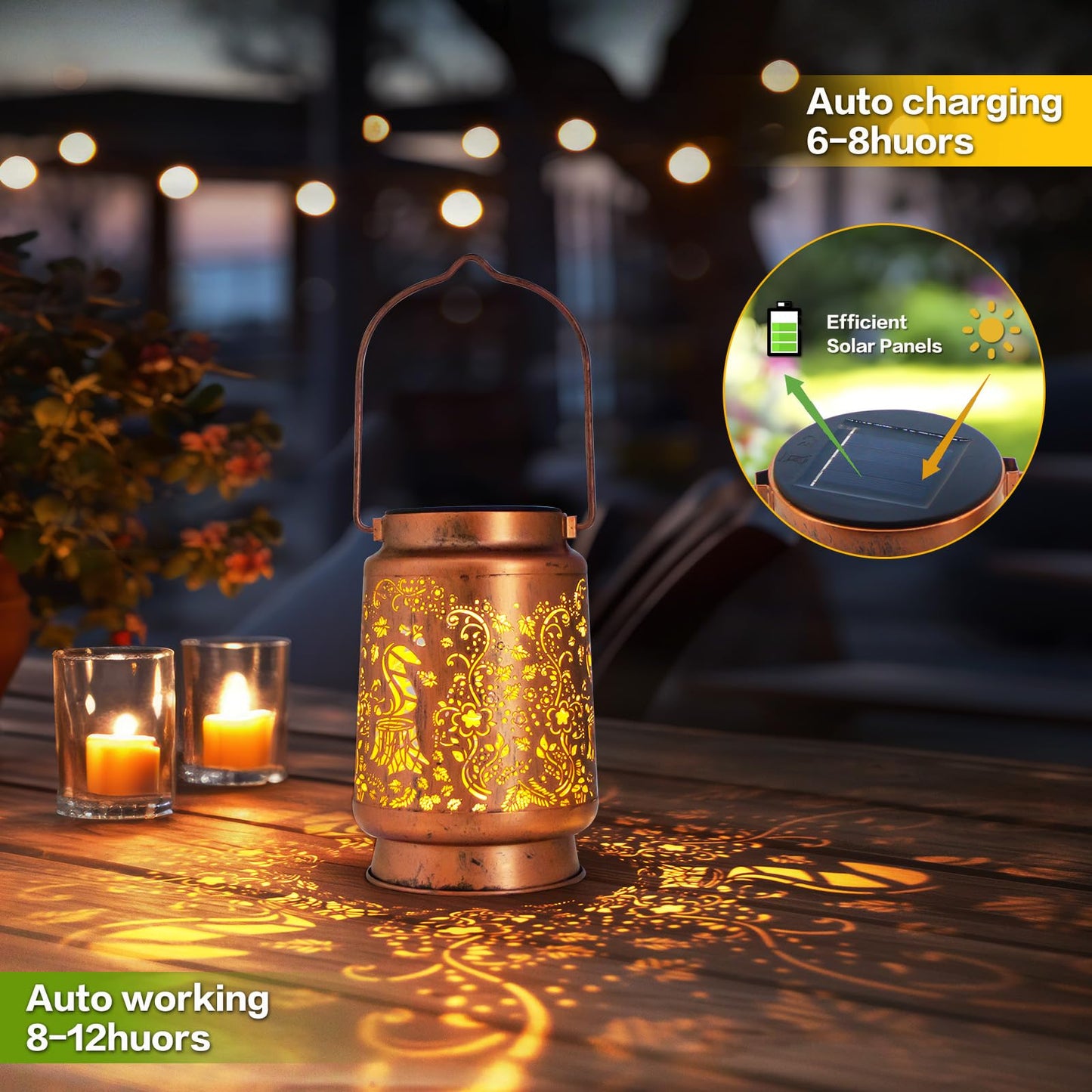Solar Lanterns Outdoor Garden Decor  Gifts For Women  Mom  Grandma  Birthday  Thanksgiving  Decorative Waterproof Hanging Metal Led Light For Yard  Patio  Lawn  Landscape  Backyard (Squirrel)