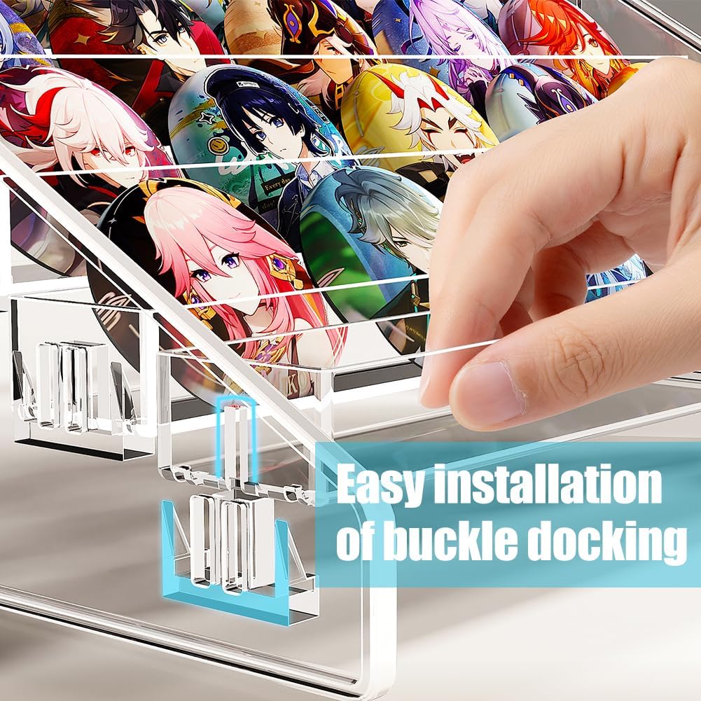 Trading Card Display Stand, 7-Tier Greeting Card Display Stand, 12 in Acrylic Portable Versatile Display Rack Holder for Graded Cards, PSA Cards,Sports Cards, Business Cards (1 Pack)