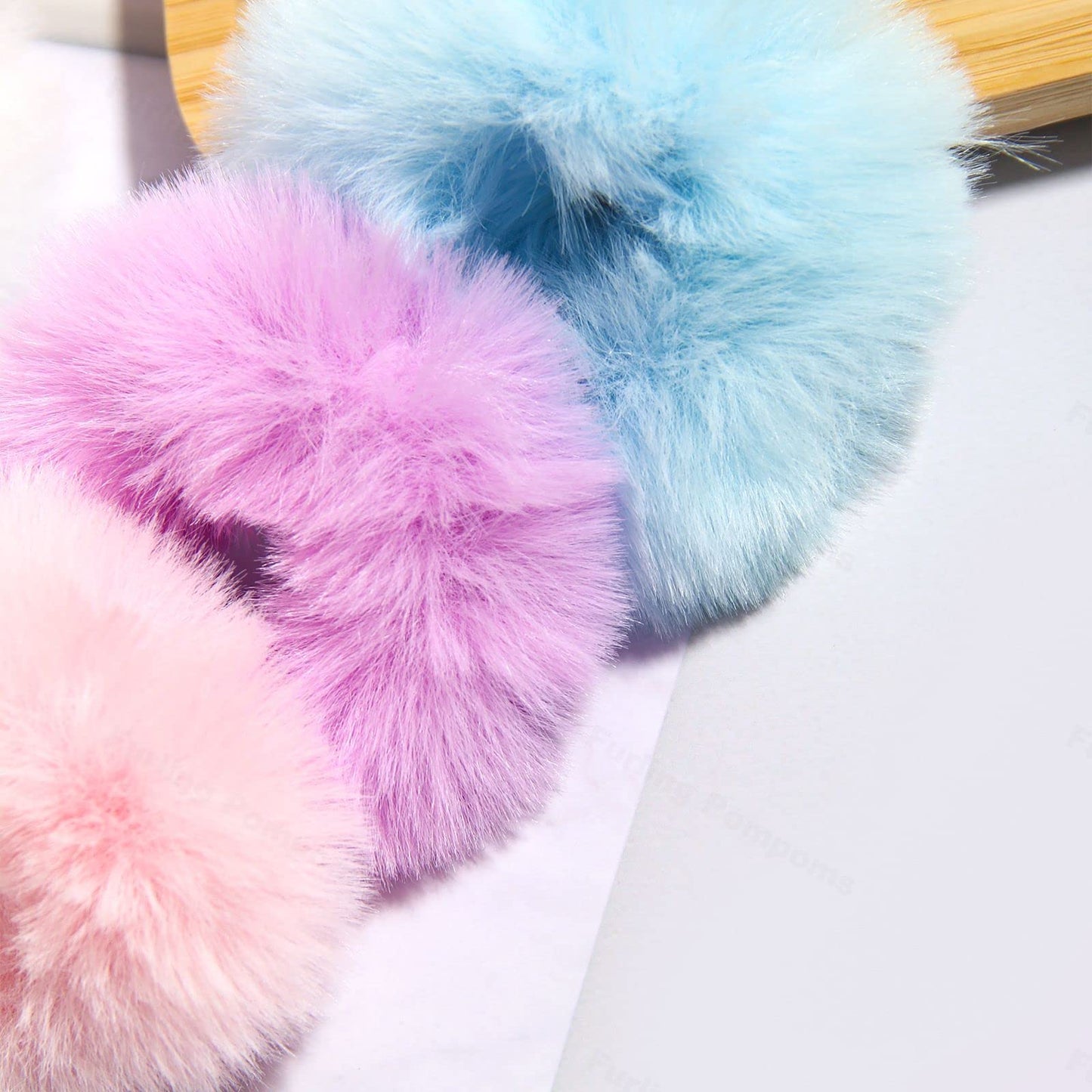Furling Pompoms Furry Faux Rabbit Fur Hair Scrunchies Artificial Fur Hair Bobbles Elastic Hair Band Rope Wristband Ponytail Acce