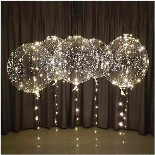 Lightsfever warm white led balloons with batteries, wedding proposal decorations clear transparent for helium or air, birt...