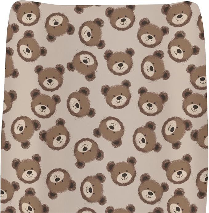 Neutral Boho Bears Changing Pad Covers for Baby Girls Boys Cute Brown Bear Fitted Change Table Covers Mats Watercolor Bears Soft Nursery Diaper Change Table Sheets for 32''×16'' Contoured Pad
