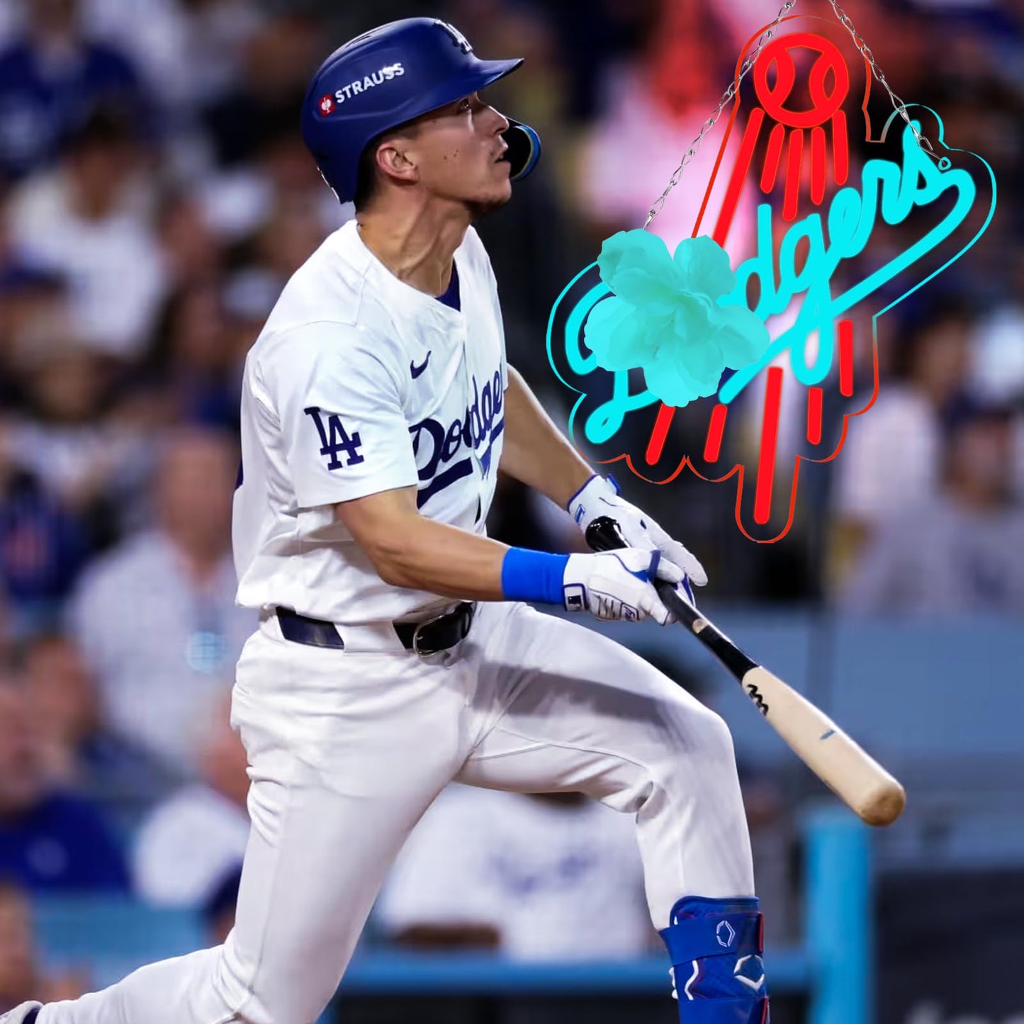 Wonderfullife Dodger Neon Sign For Garage Or Man Cave Decor Gifts For Men With La Baseball Team Logo Blue Neon For Party Bar Dorm Office Wall Art And Game Room Deco.