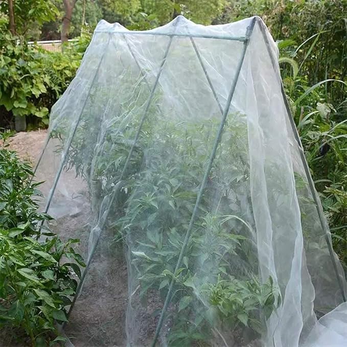 Agfabric Garden Netting 6.5'x100' Insect Pest Barrier Bird Netting for Garden Protection,Row Cover Mesh Netting for Vegetables Fruit Trees and Plants,White