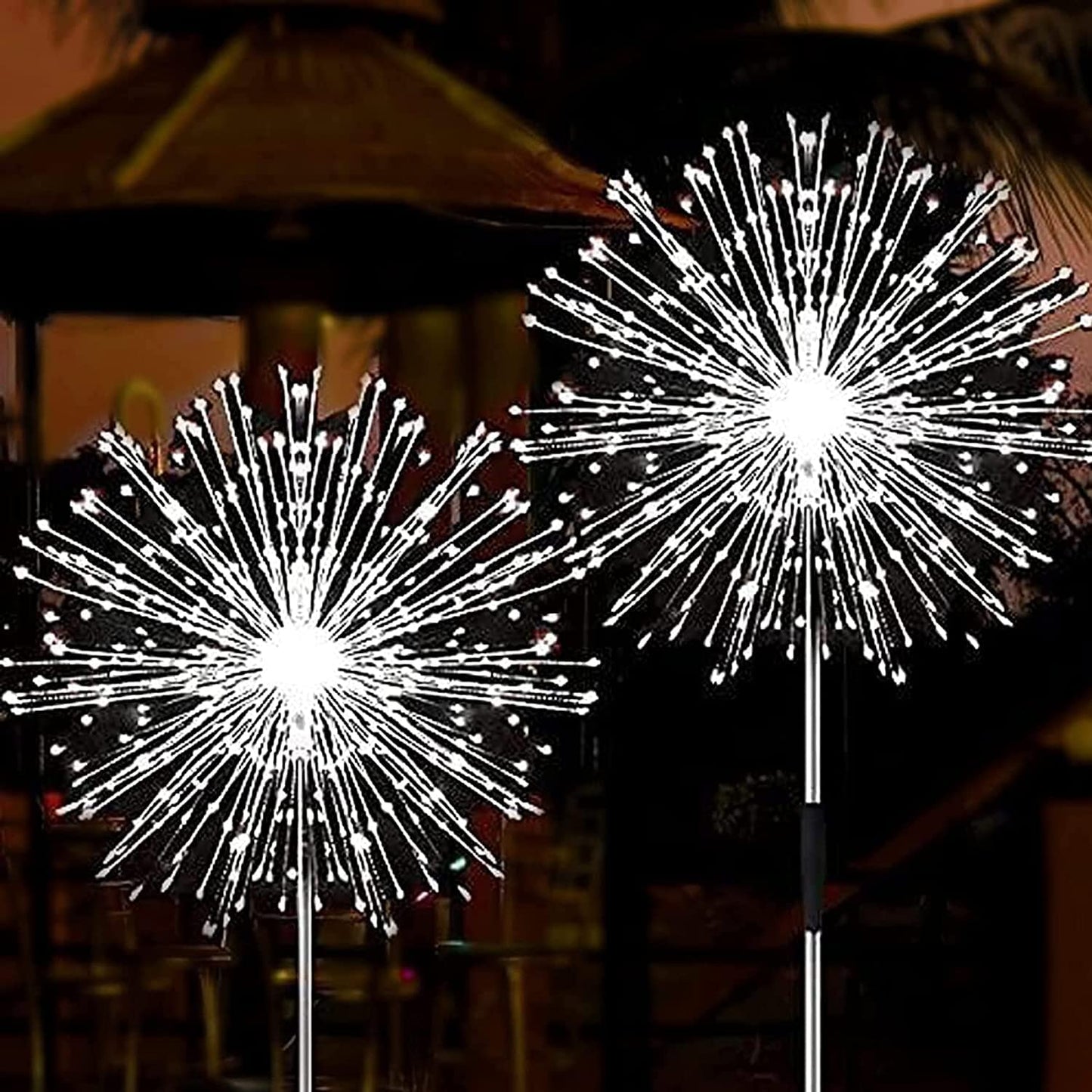 Jjgoo Solar Firework Garden Lights, 2 Pack 180 Leds, Waterproof Cool White For Outdoor Decor, Pathway, Party, Wedding