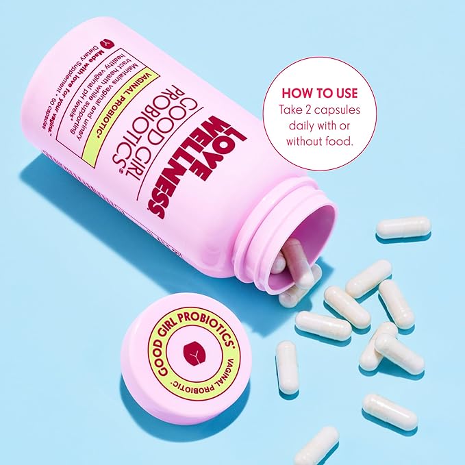 Love Wellness Good Girl Probiotics | Women's Vaginal Health Supplement | Vaginal Probiotics for Women pH Balance & Urinary Tract Health | Support Vaginal Odor & Flora | 60 Count
