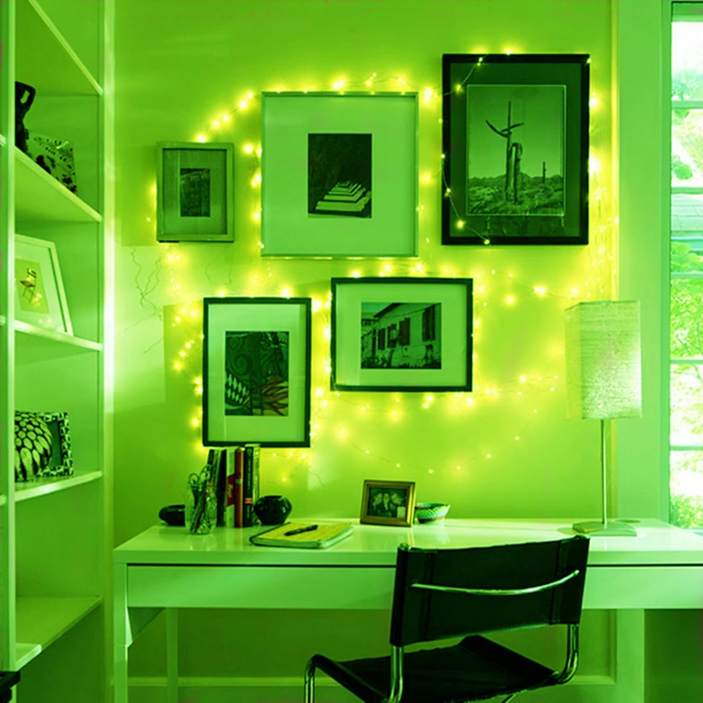 Ranlraka St. PatrickS Day 7Ft Green Fairy Lights, 20 Led, Battery Operated, Waterproof, 3 Speed Modes, Copper Material
