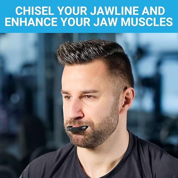 Jawline Exerciser by Tilcare - Jaw Exerciser for Men and Women that helps to workout your Jaw, Neck and tone your face with exercise - Face Slimmer that will chisel your Jawline - Elite Level 70lb