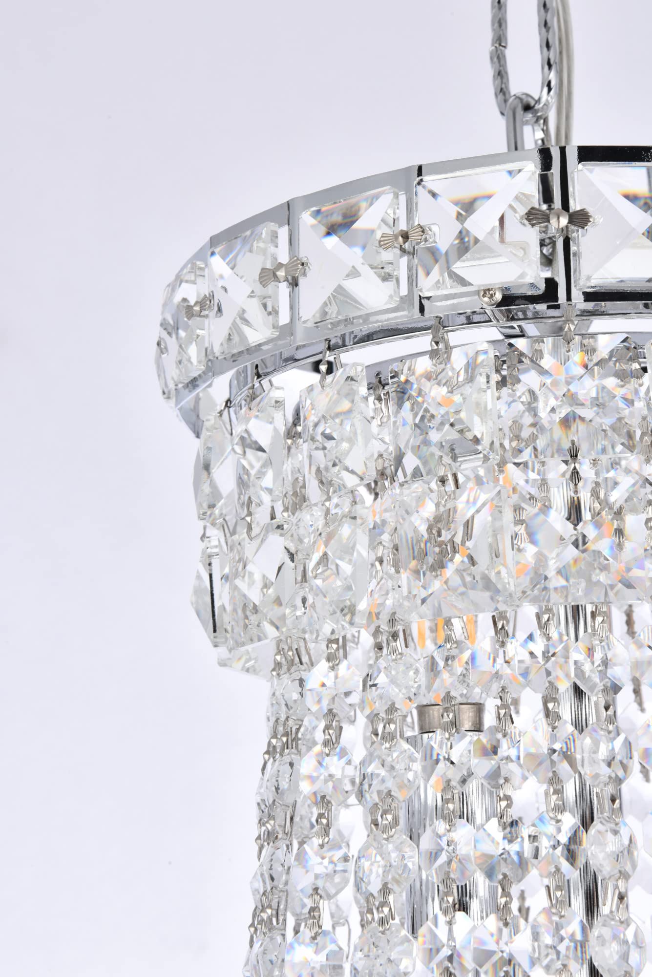 Elegant Lighting Tranquil Collection 22-Light Hanging Fixture, Royal Cut Crystals, Chrome Finish, 22 - Multicolor, Model 2528D22C/Rc